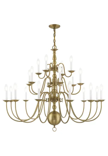 Twenty Two Light Brass Georgian Chandelier