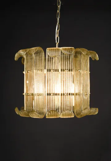 21" Molded Crystal Panel Chandelier