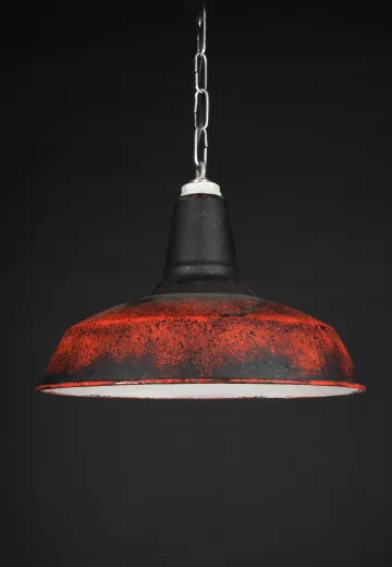 16" Black & Red Distressed Hanging RLM