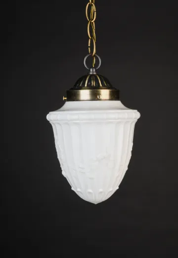 Floral Molded Glass Hanging Globe