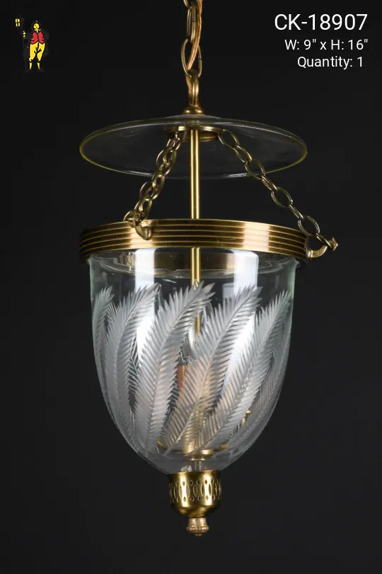 Etched Glass Hanging Lantern
