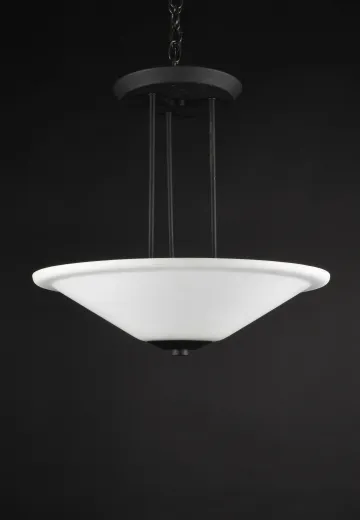 White Glass Semi Flush Bowl Fixture