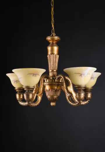 Five Light Deco Chandelier