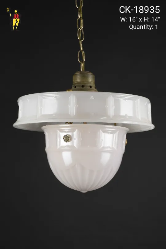 Two Tiered Federal Hanging Glass Bowl