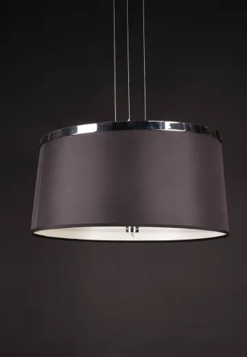 Black Fabric Hanging Drum Shade Pendant