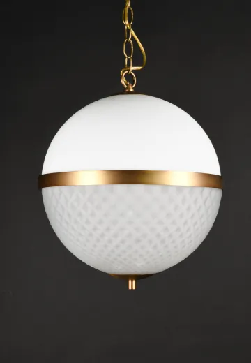 Antique Brass Accented 14" Hanging Globe