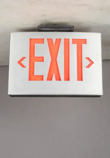 Silver & Red "Exit" Sign