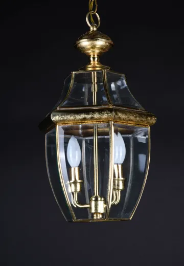 Brass Two Candle Hanging Lanern