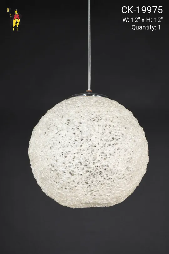 White Fiberglass Hanging Globe