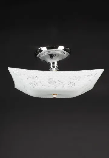 Square Textured Glass Flush Mount Fixture