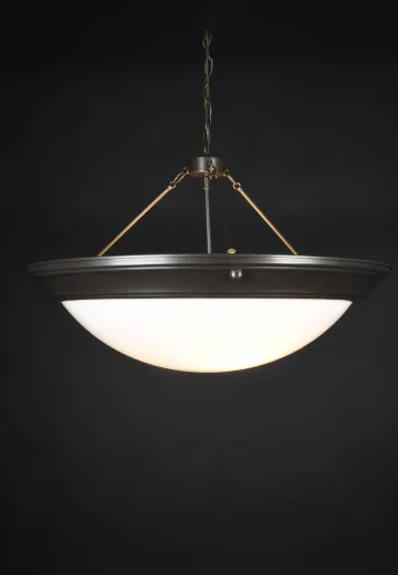 30" Federal Bronze Bowl Hanging Fixture (Acrylic)