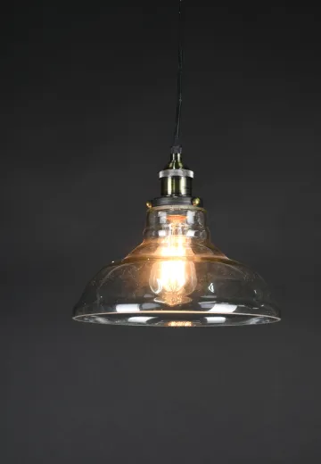 10" Clear Glass Hanging Pendant