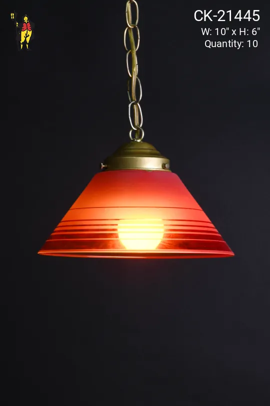 Red Glass Hanging Cone Shade