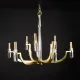 Brass & Glass Nine Light Chandelier #0