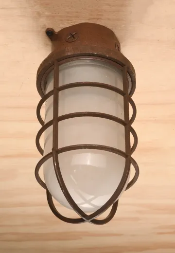 Sprayed Bronze Distressed Ceiling Mount Vapor Light