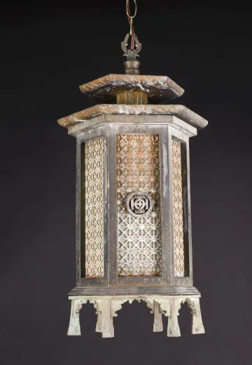 Distressed Art Deco Hanging Lantern