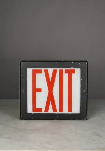 Metal & Black Framed Single Sided Wall Mount Exit Sign