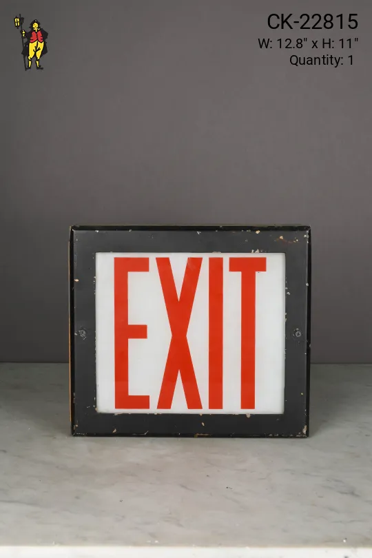Metal & Black Framed Single Sided Wall Mount Exit Sign