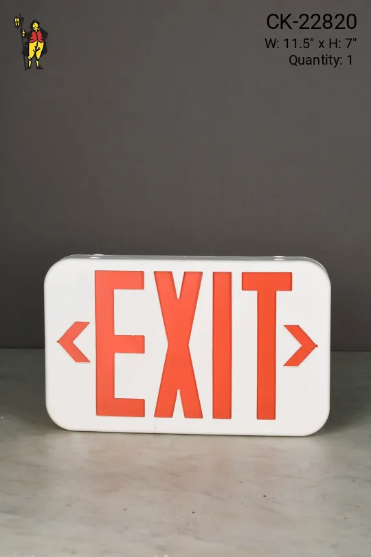White & Red Single Sided Wall Mount Exit Sign