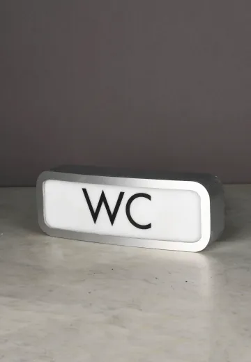 Curved Metal Single Sided Wall Mounted Water Closet Sign
