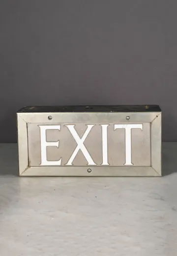 Metal & White Font Single Sided Wall/Ceiling Mount Exit Sign