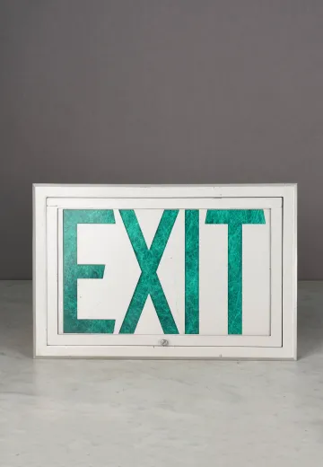 Metal & Green Font Single Sided Ceiling/Wall Mount Exit Sign