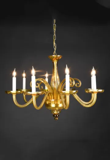 Yellow Glass Chandelier