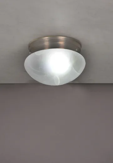 Simple Modern Nickel Flush Mount Fixture