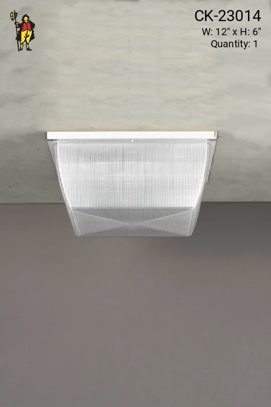 Prismatic Plastic Box Flush Mount Fixture