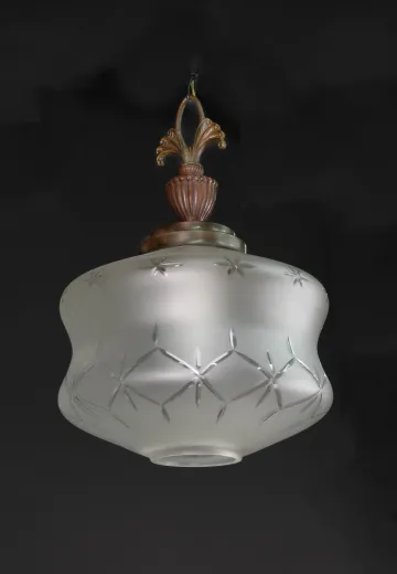 Etched Glass Hanging Globe