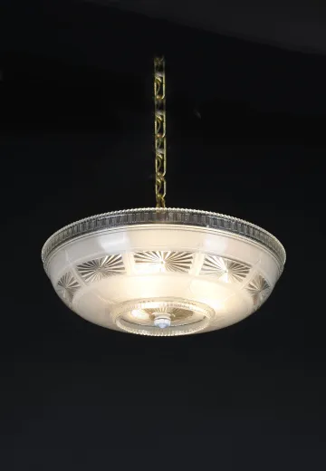 Molded Glass Semi Flush Hanging Fixture