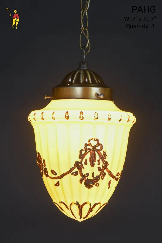 Painted Acorn Hanging Glass Globe