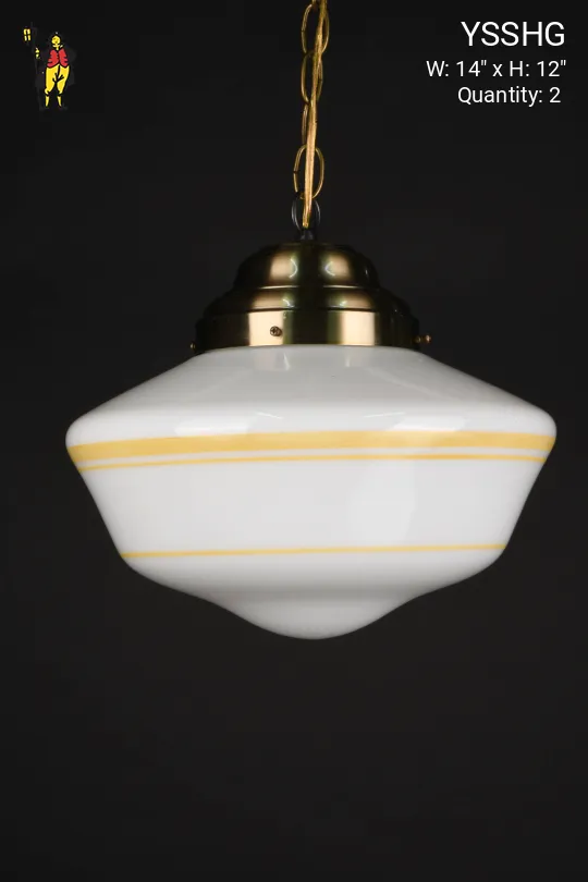Yellow Striped 14" Schoolhouse Globe