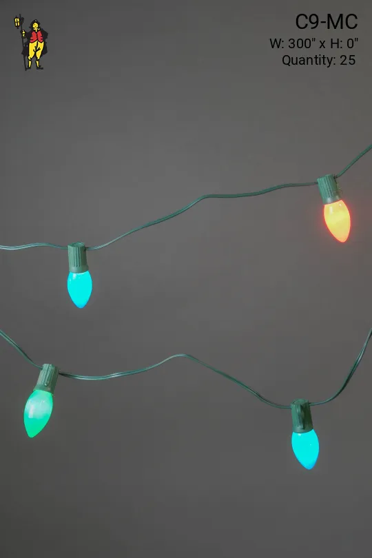 25' Multicolor C9 String Lights