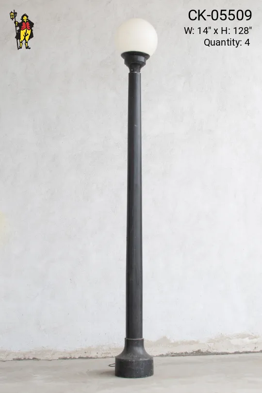 Eight Foot Lamp Post w/White Globe Head