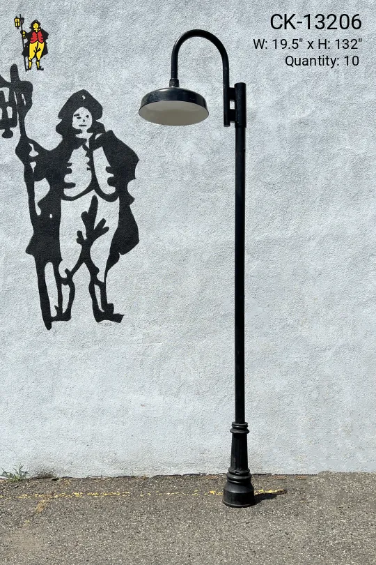 11' Curved Arm Reflector Lamp Post (No Base)