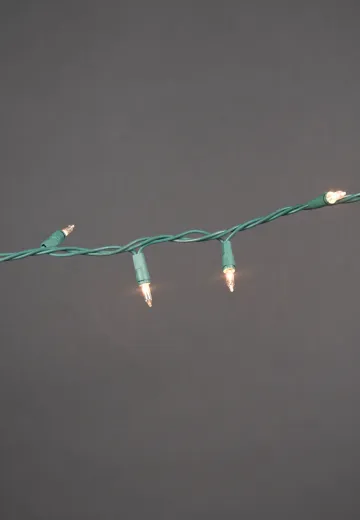 25' Green Strand White Light Xmas Lights