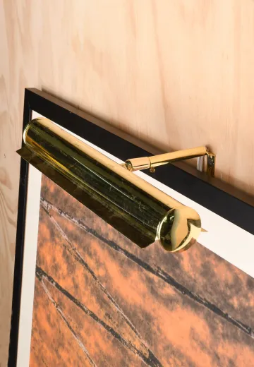 Polished Brass 14" Picture Light w/Visor Shade