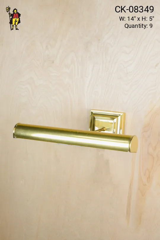 Fourteen Inch Polished Brass Wall Mounted Picture Light