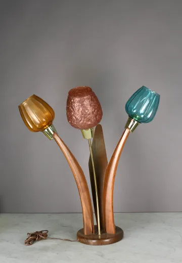 Multicolored Mid-Century Table Lamp