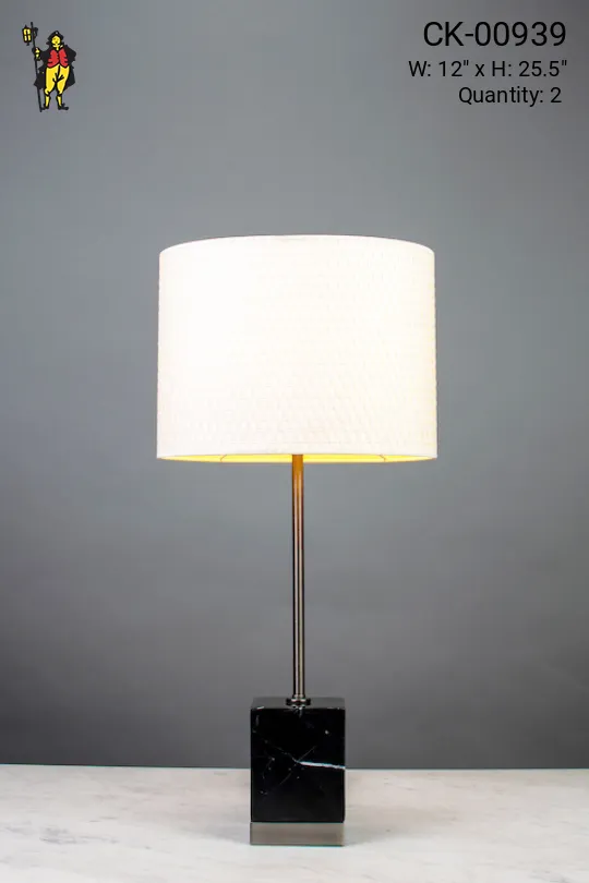 Marble Base Brass Pole Table Lamp