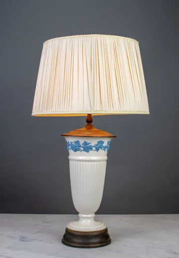 White & Blue Ceramic Table Lamp