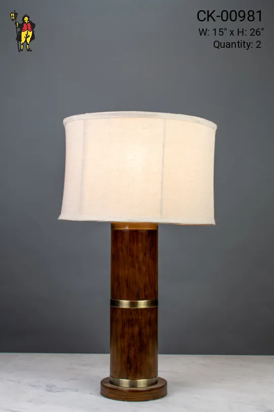 Contemporary Wood-Finished Table Lamp