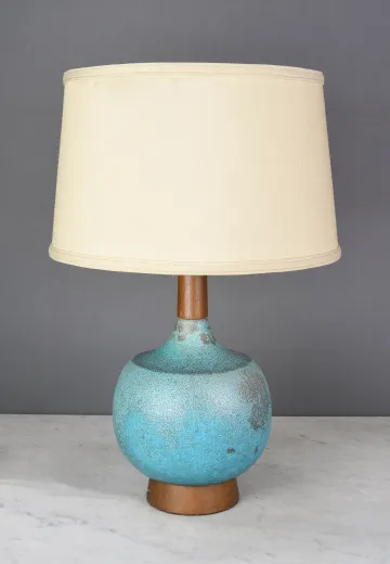 Aqua Textured Ceramic Table Lamp