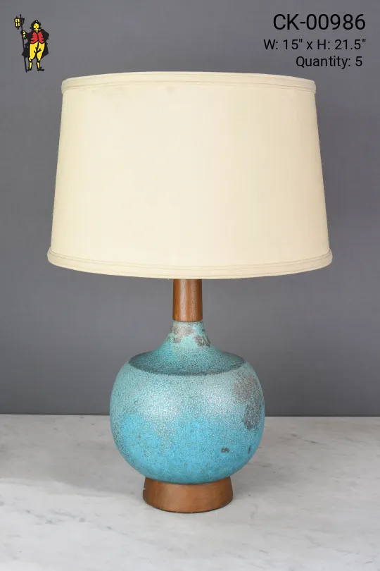 Aqua Textured Ceramic Table Lamp