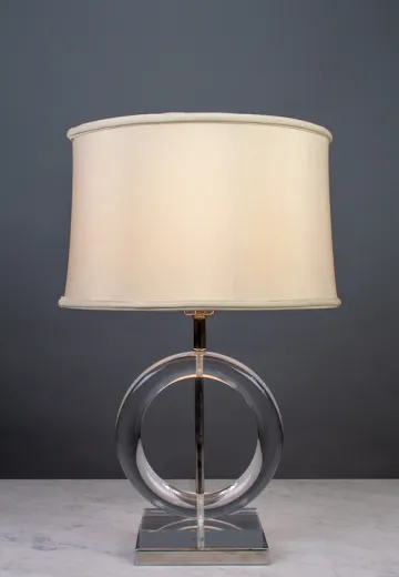 Glass Circle Contemporary Table Lamp