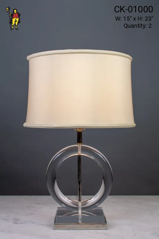 Glass Circle Contemporary Table Lamp