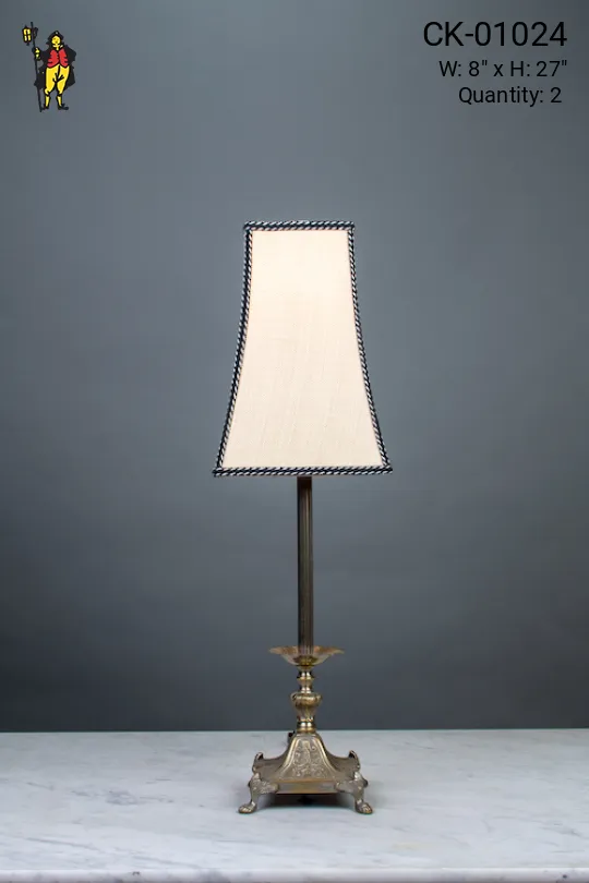Footed Single Candle Table Lamp