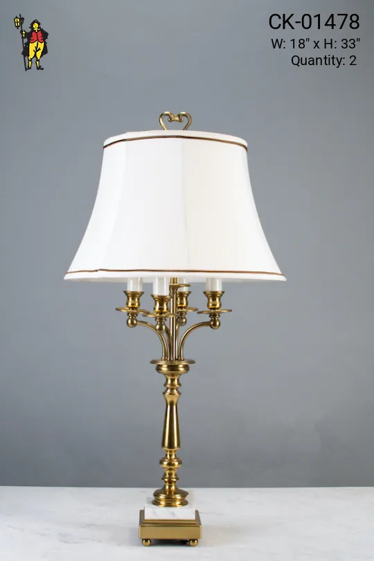Four Candle Footed Table Lamp