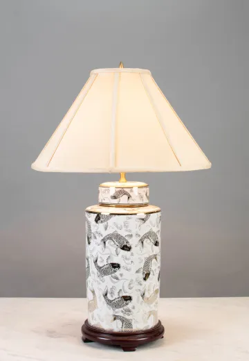 Painted Fish Ceramic Table Lamp